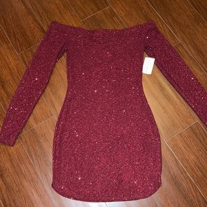 Dark red sparkly dress